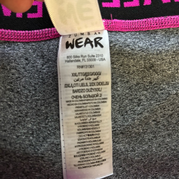 Zumba Fitness Gray & Pink Leggings Size XXL - Picture 5 of 5